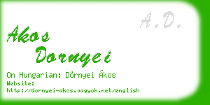 akos dornyei business card