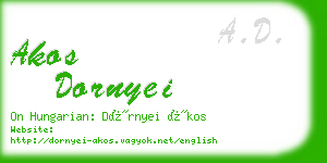 akos dornyei business card